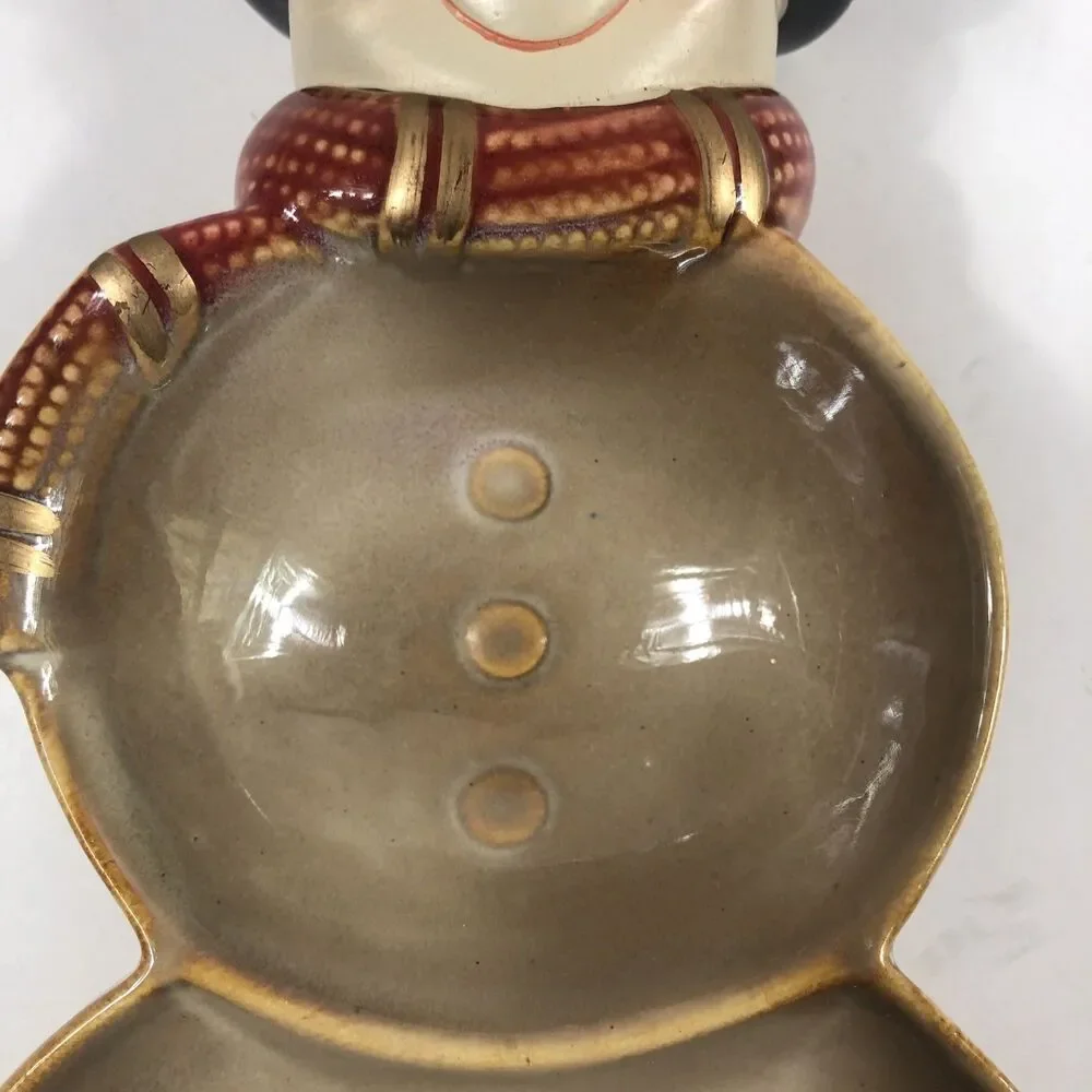 Vintage Ceramic Snowman Serving Dish 5